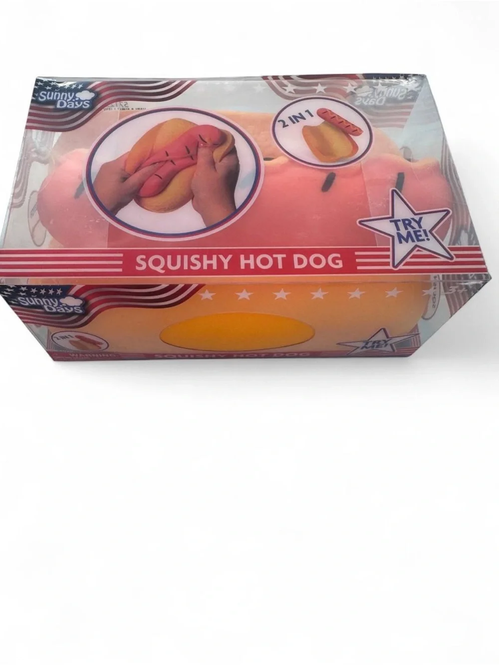 NEW Sunny Days Squishy Hot Dog 2-in-1 NWT Viral Novelty Squishy Squeeze Toy